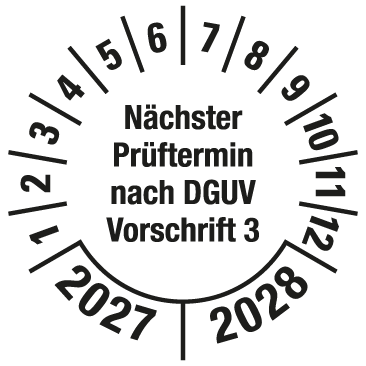 Prüfplaketten nach DGUV Vorschrift  - DP9