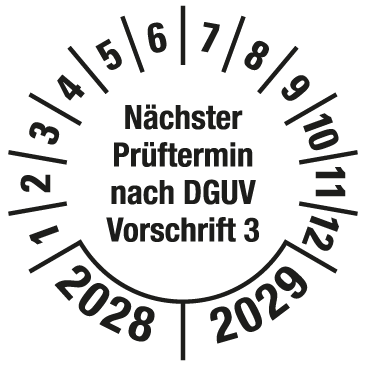 Prüfplaketten nach DGUV Vorschrift  - DP9