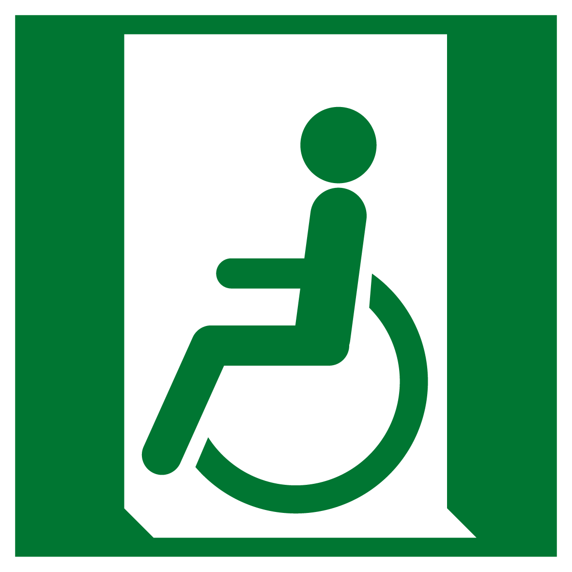 Rettungs- & Fluchtwegschild - Rettungsweg für Rollstuhlfahrer links