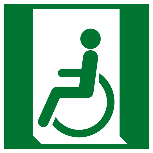Rettungs- & Fluchtwegschild - Rettungsweg für Rollstuhlfahrer links