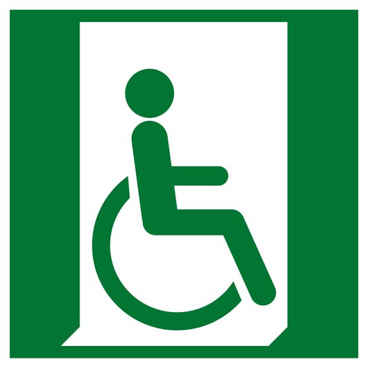 Rettungs- & Fluchtwegschild - Rettungsweg für Rollstuhlfahrer rechts