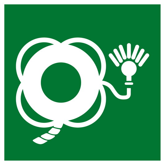 Rettungs- & Fluchtwegschild - Rettungsring mit Leine und Licht