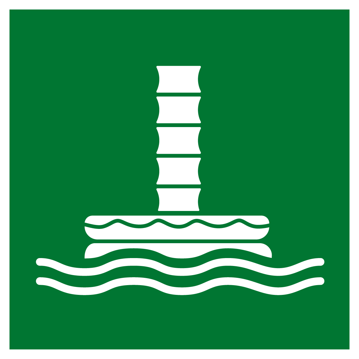 Rettungs- & Fluchtwegschild - Geschlossene Rutsche für Schiffsevakuierung