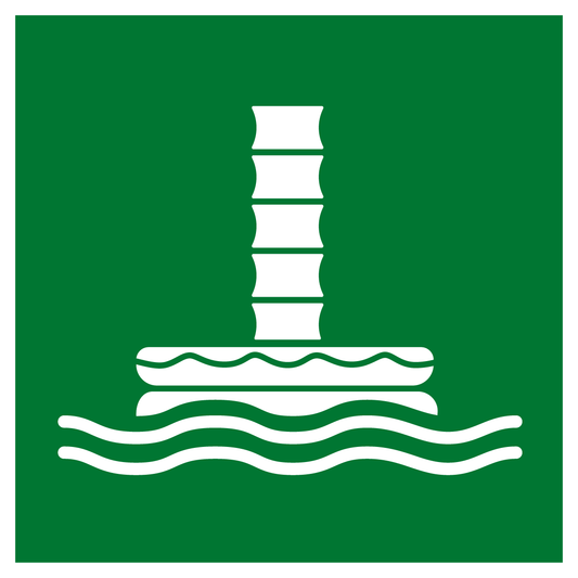Rettungs- & Fluchtwegschild - Geschlossene Rutsche für Schiffsevakuierung