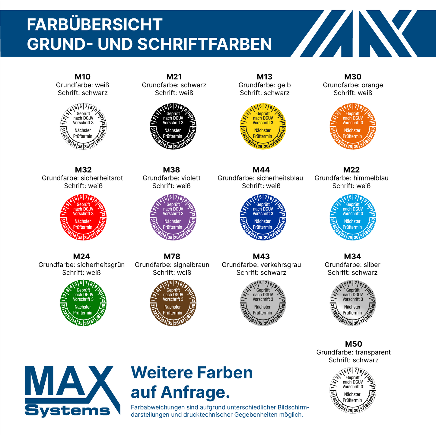 Prüfplaketten nach DGUV Vorschrift  - DP5
