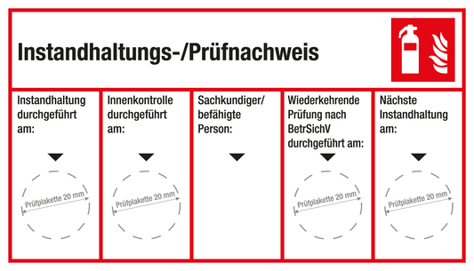 Grundetikett - Instandhaltungs- /fünfspaltig| VE = 6 Stück pro Bogen