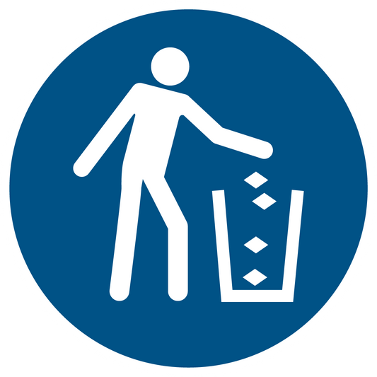 Gebotsschild - Abfallbehälter benutzen