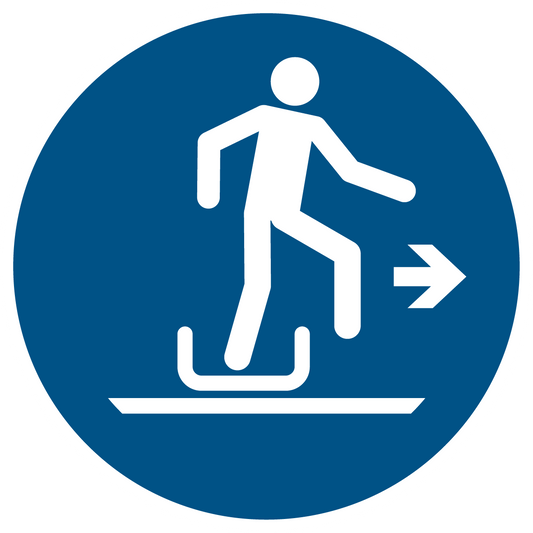 Gebotsschild - Rechts aus Rodelschlitten aussteigen