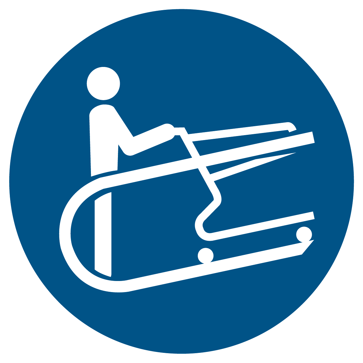 Gebotsschild - Griff des Wagens festhalten