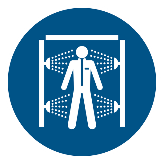 Gebotsschild - Dekontaminationsdusche benutzen