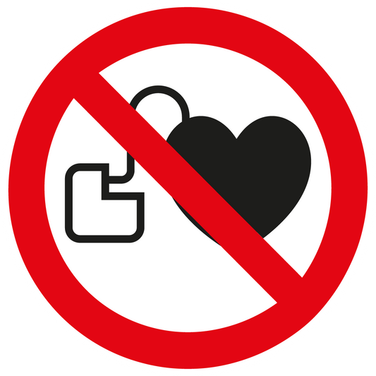 Verbotsschild - Kein Zutritt für Personen mit Herzschrittmachern