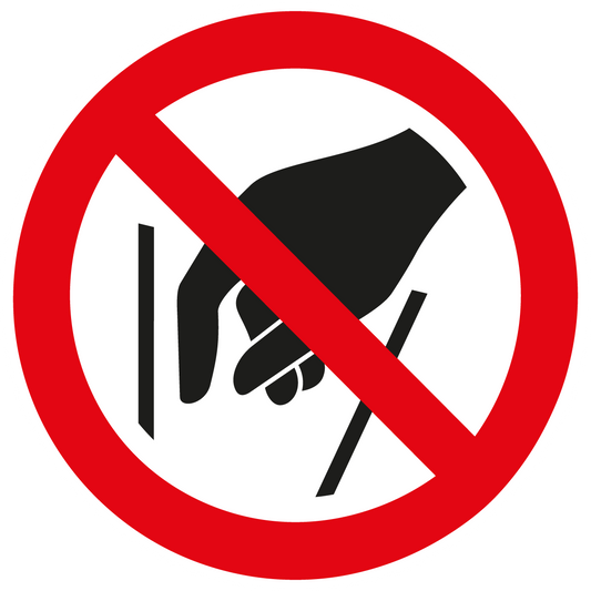 Verbotsschild - Hineinfassen verboten