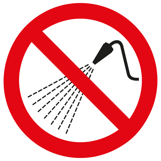 Verbotsschild - Mit Wasser spritzen verboten