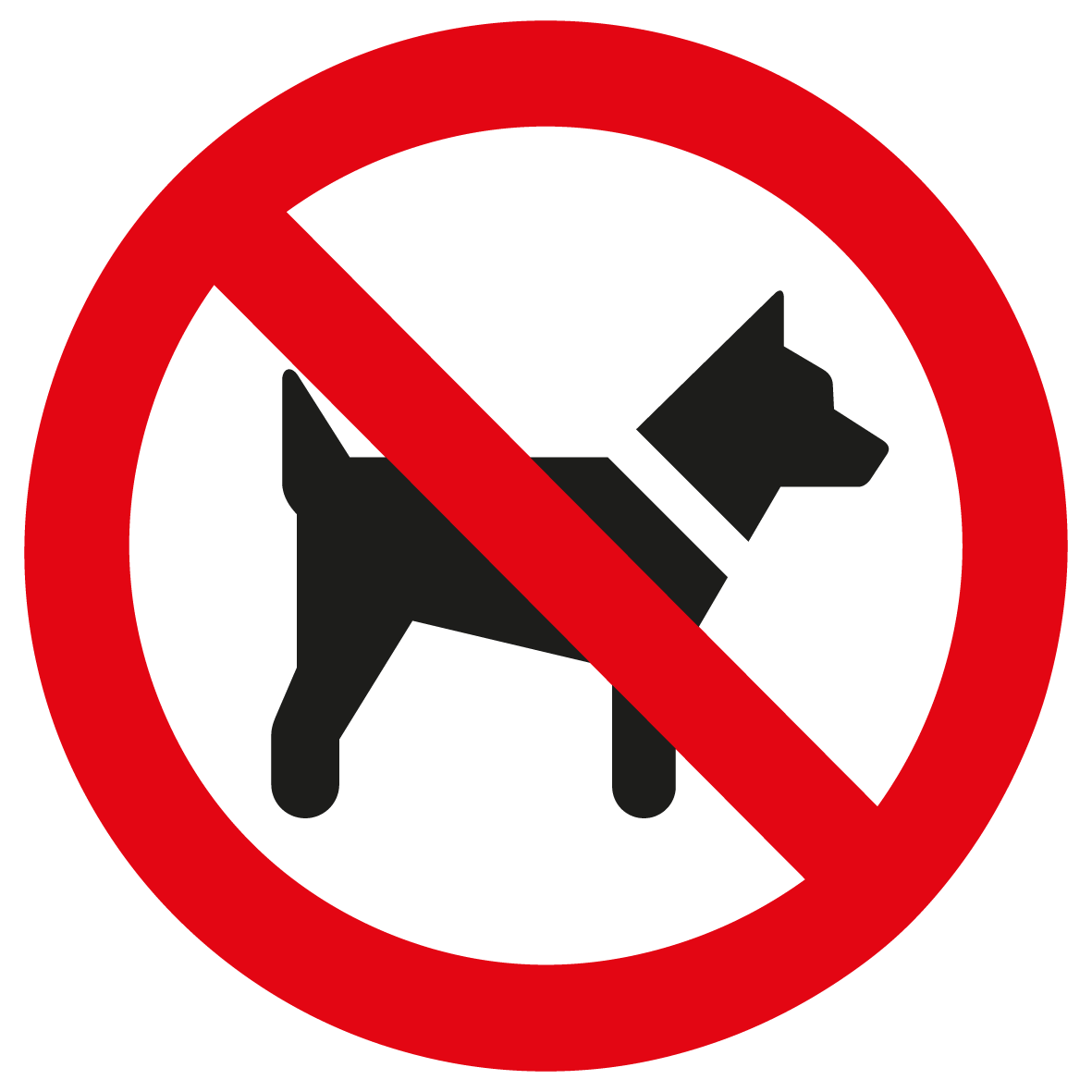 Verbotsschild - Mitführen von Hunden verboten