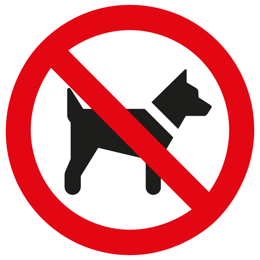 Verbotsschild - Mitführen von Hunden verboten