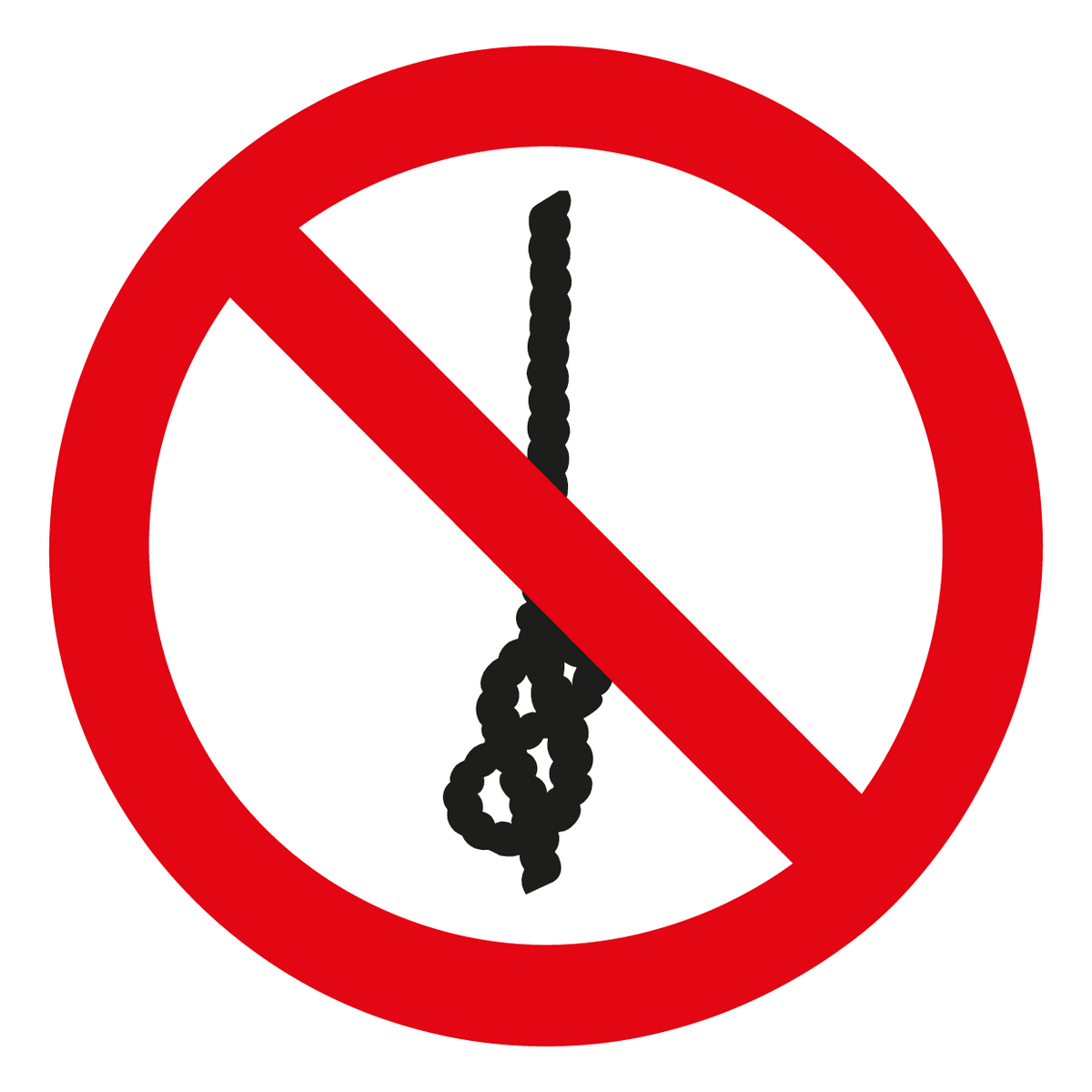 Verbotsschild - Knoten von Seilen verboten