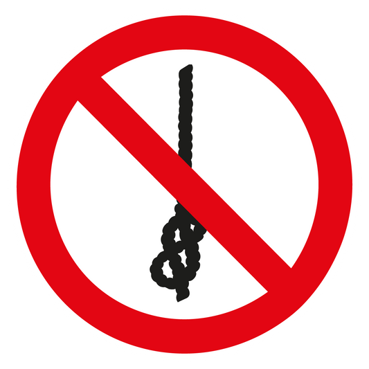 Verbotsschild - Knoten von Seilen verboten