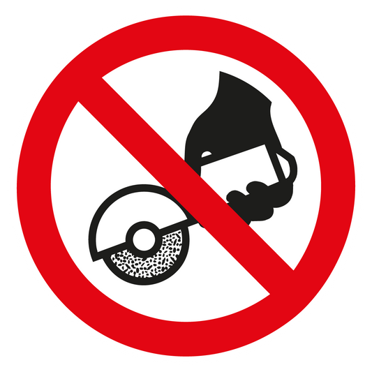 Verbotsschild - Nicht zulässig für Freihand- und handgeführtes Schleifen