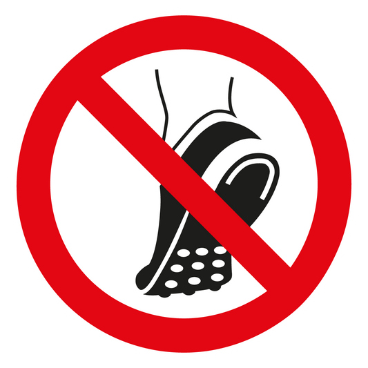 Verbotsschild - Metallbeschlagenes Schuhwerk verboten