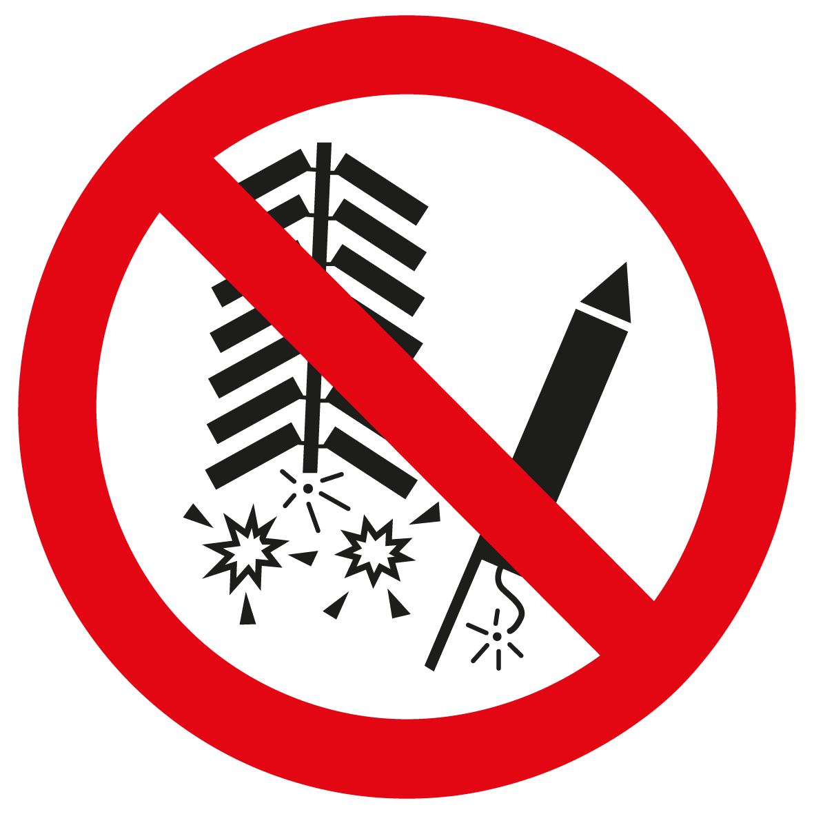 Verbotsschild - Feuerwerk zünden verboten