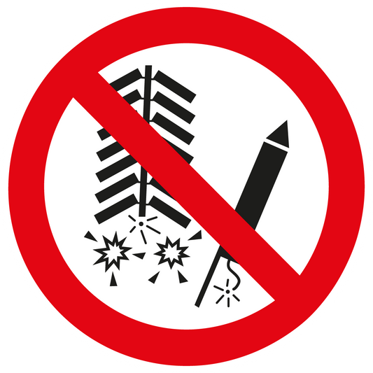 Verbotsschild - Feuerwerk zünden verboten