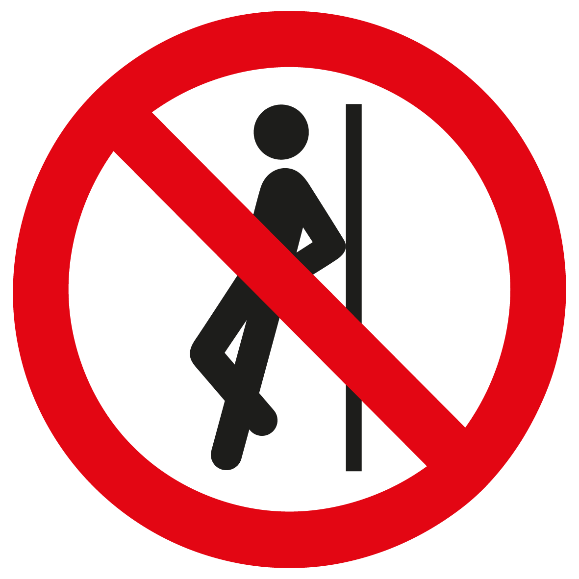 Verbotsschild - Anlehnen verboten