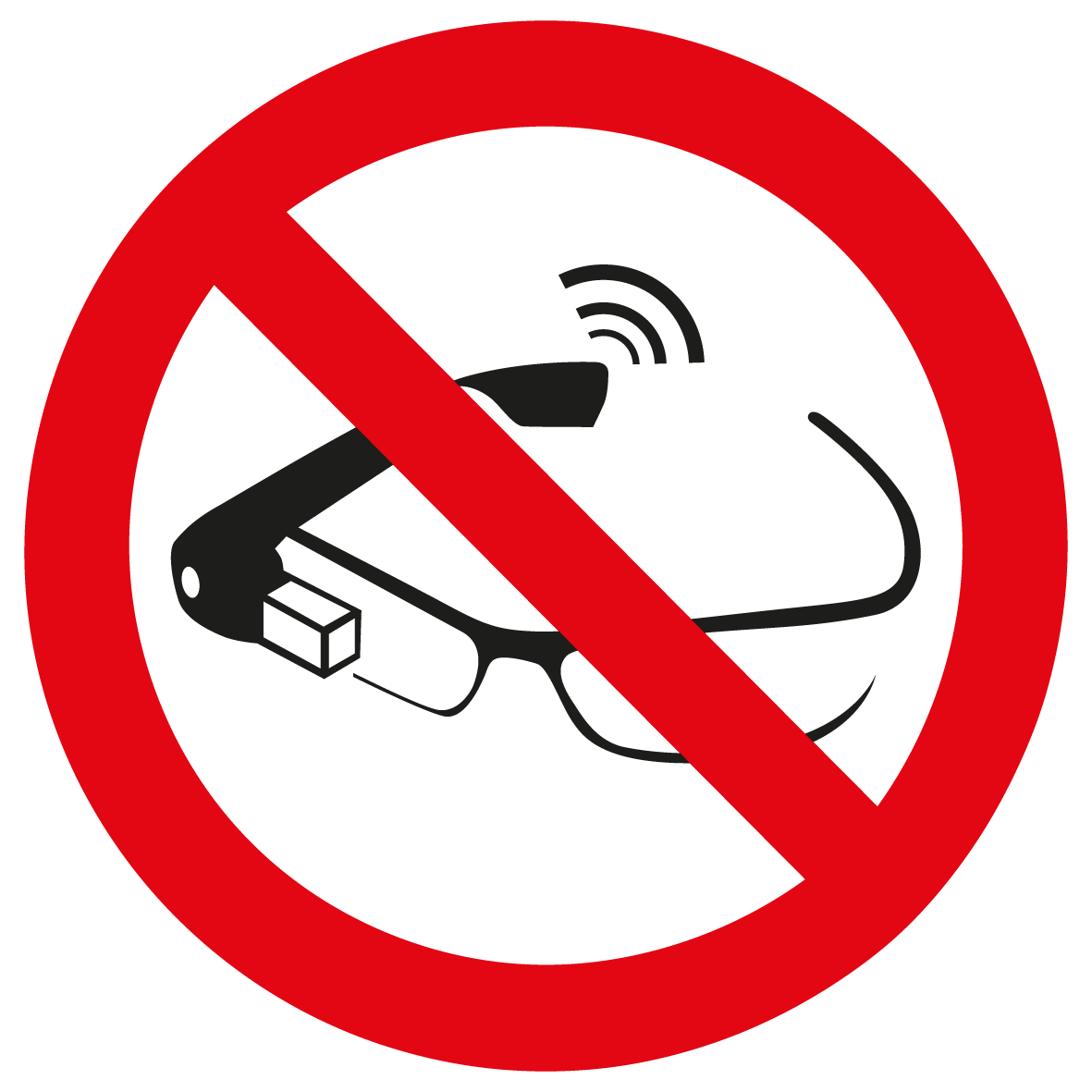 Verbotsschild - Nutzung von Smartglasses verboten