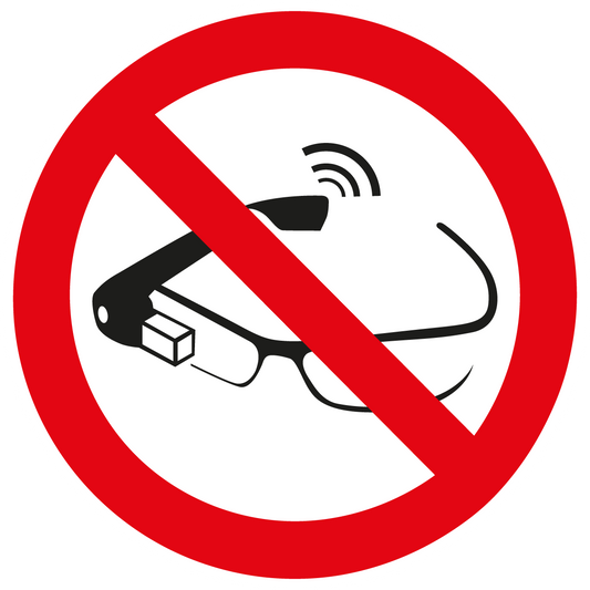 Verbotsschild - Nutzung von Smartglasses verboten