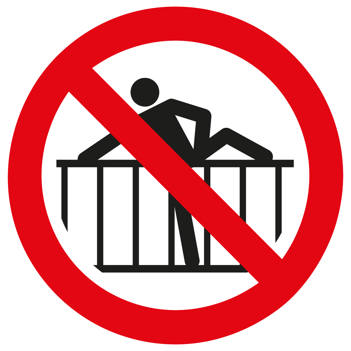 Verbotsschild - Barriere übersteigen verboten