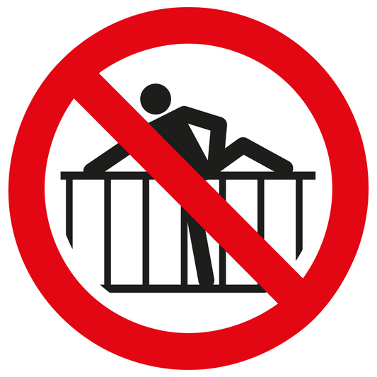 Verbotsschild - Barriere übersteigen verboten