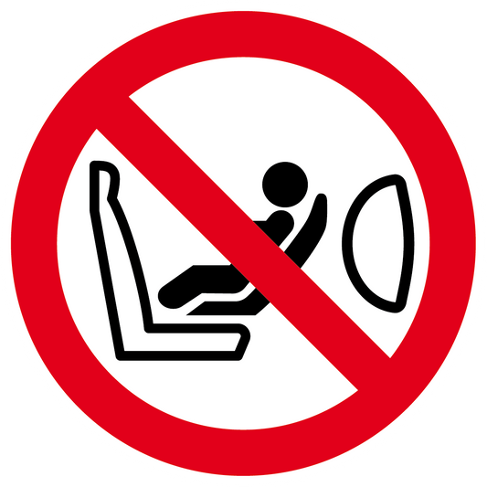 Verbotsschild - Kindersitz installieren verboten