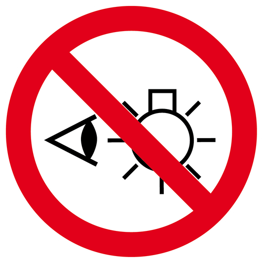 Verbotsschild - Nicht in Lichtquelle schauen