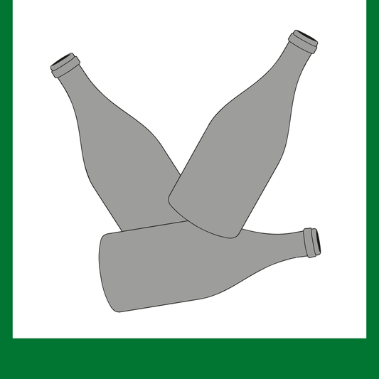 Wertstoffschild - Glas braun / grün