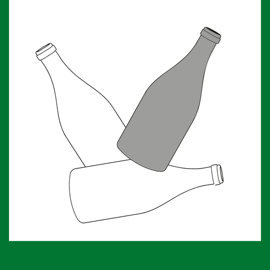 Wertstoffschild - Glas bunt