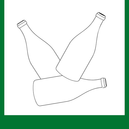 Wertstoffschild - Glas weiß