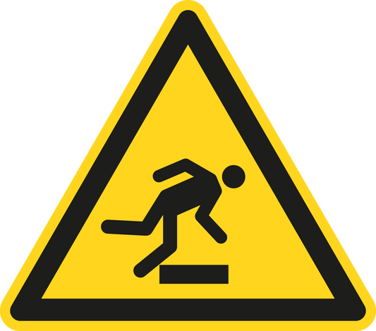 Warnschild - Warnung vor Hindernissen am Boden