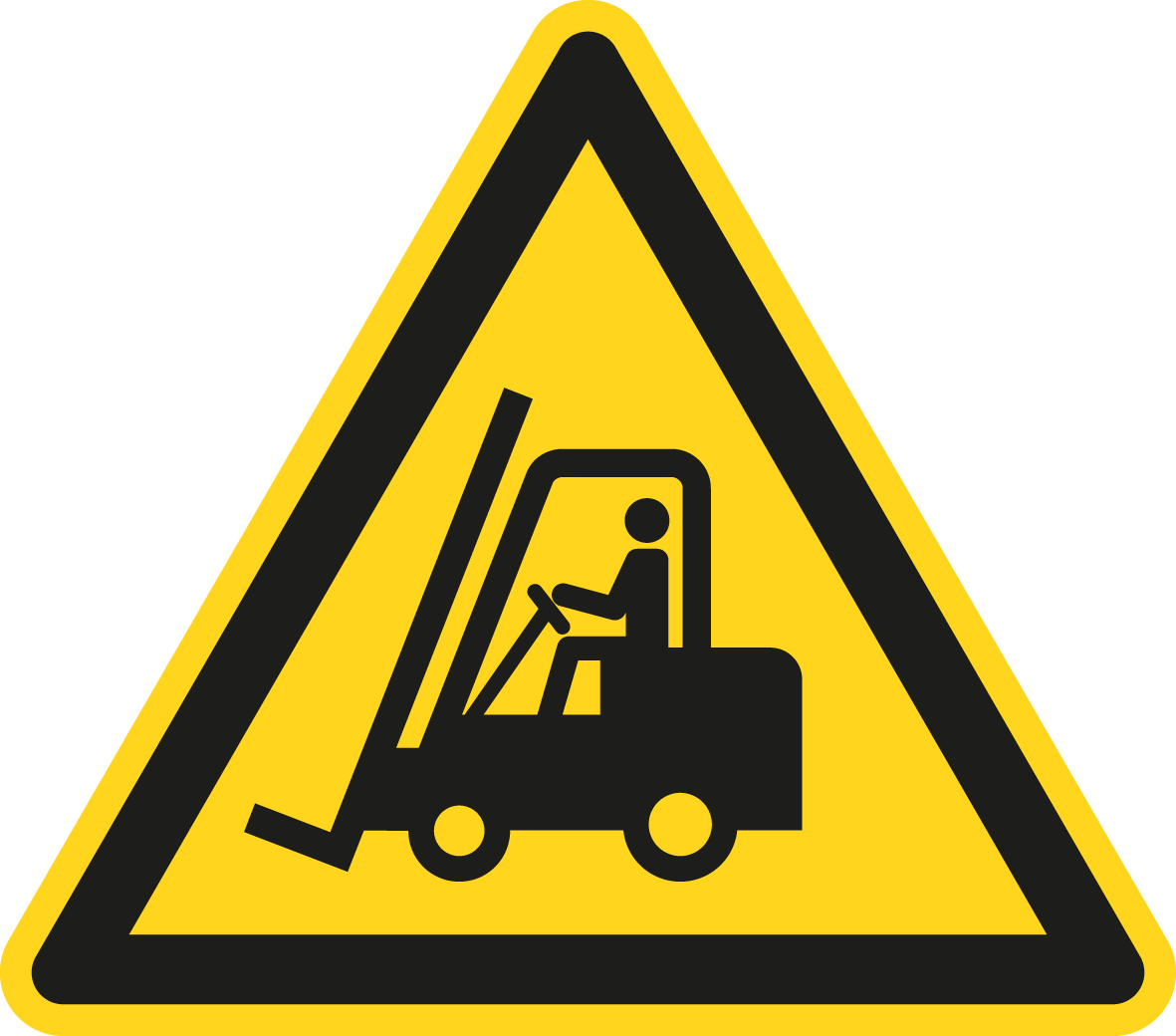 Warnschild - Warnung vor Flurförderzeugen