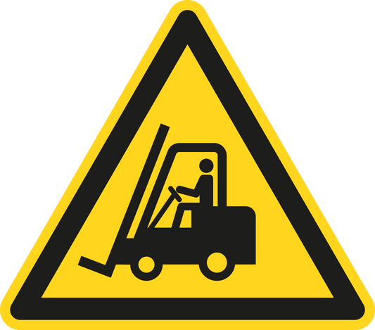 Warnschild - Warnung vor Flurförderzeugen