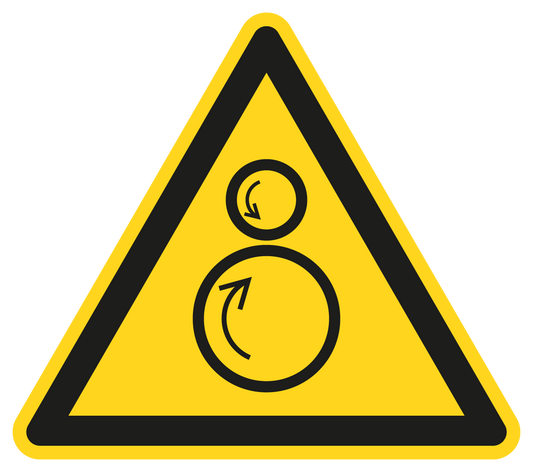 Warnschild - Warnung vor gegenläufigen Rollen