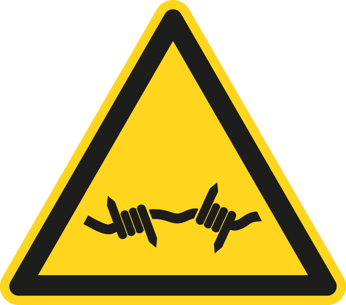 Warnschild - Warnung vor Stacheldraht