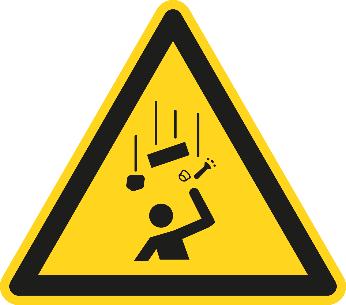 Warnschild - Warnung vor herabfallenden Gegenständen