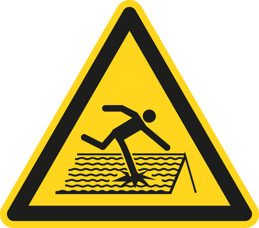 Warnschild - Warnung vor nicht durchtrittsicherem Dach