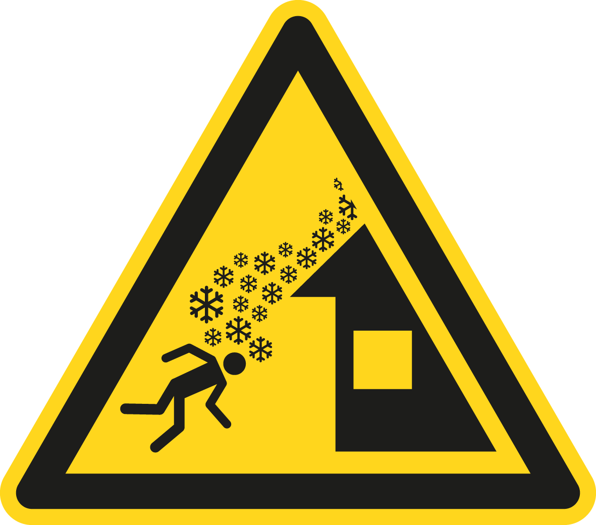 Warnschild - Warnung vor Dachlawine