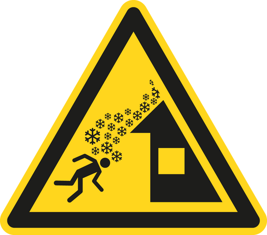 Warnschild - Warnung vor Dachlawine