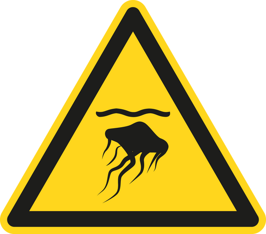 Warnschild - Warnung vor Quallen