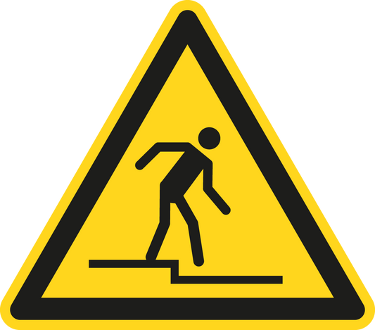 Warnschild - Warnung vor Stufe nach unten