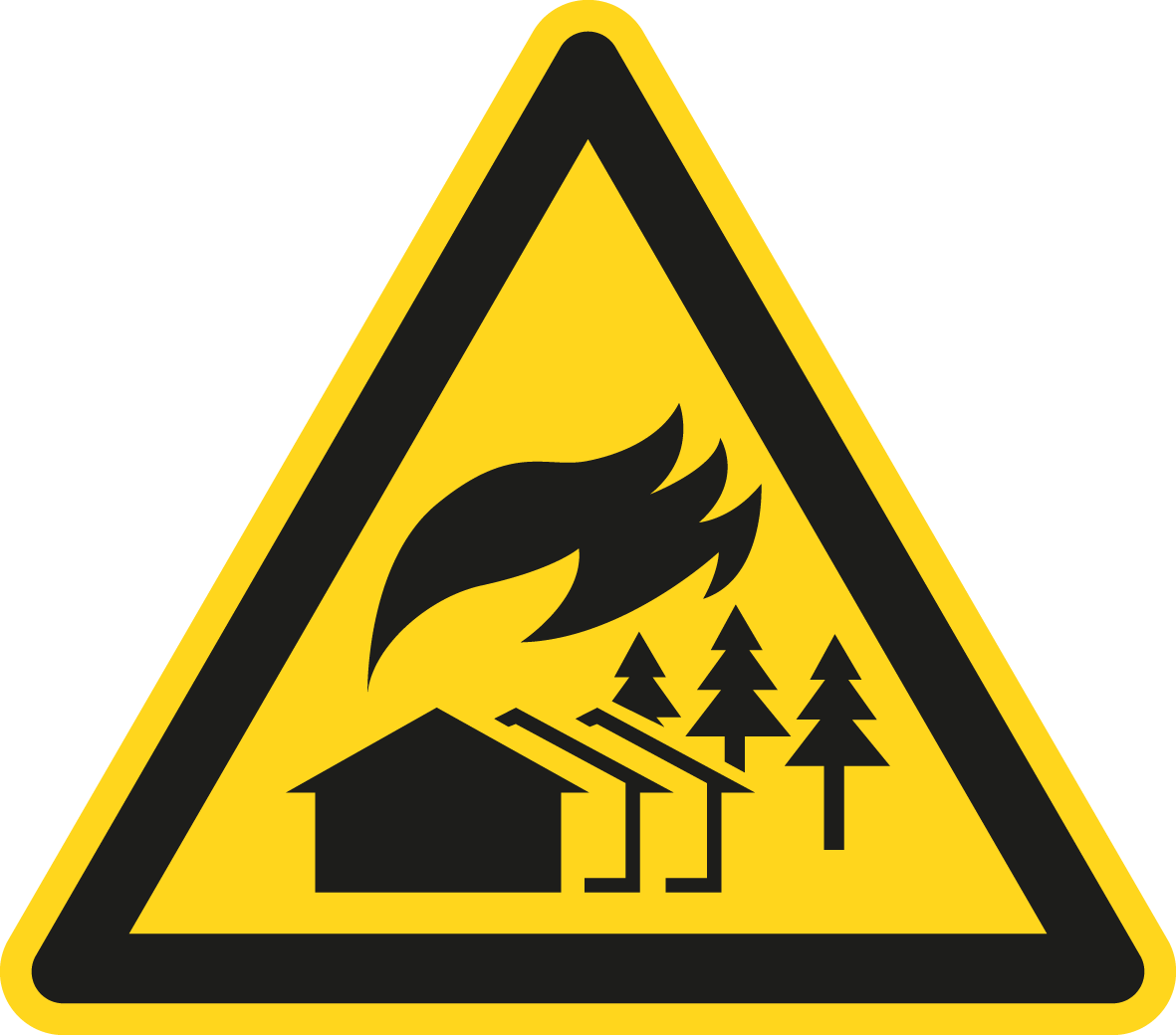 Warnschild - Warnung vor großflächiger Feuerzone