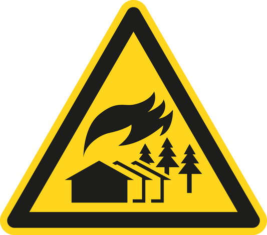 Warnschild - Warnung vor großflächiger Feuerzone
