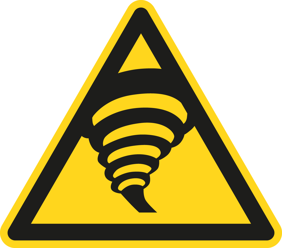 Warnschild - Warnung vor Tornadozone