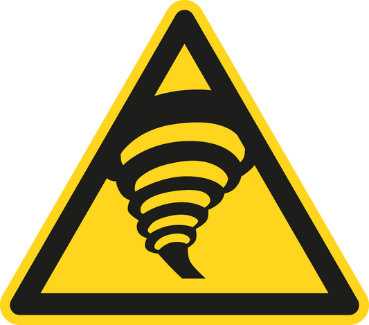 Warnschild - Warnung vor Tornadozone